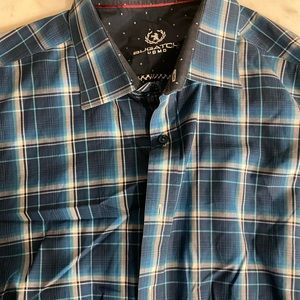 Bugatchi classic fit green check XL